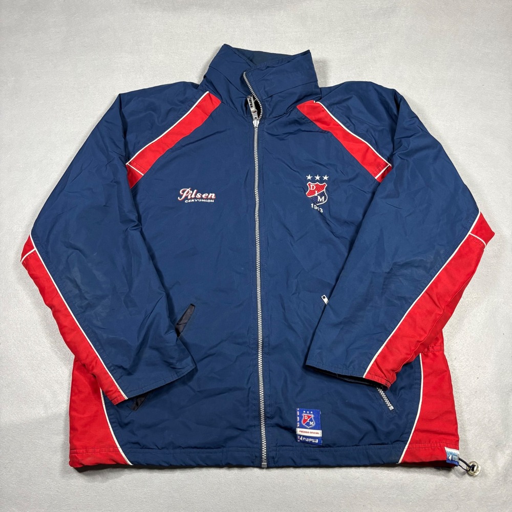 Vintage DIM Independiente Medellin Soccer Jacket Anapsa Navy Red Mens Large